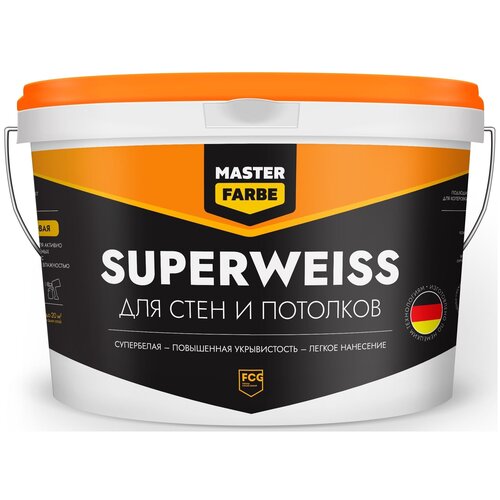 Краска водно-дисперсионная Master Farbe Superweiss белый 14 кг
