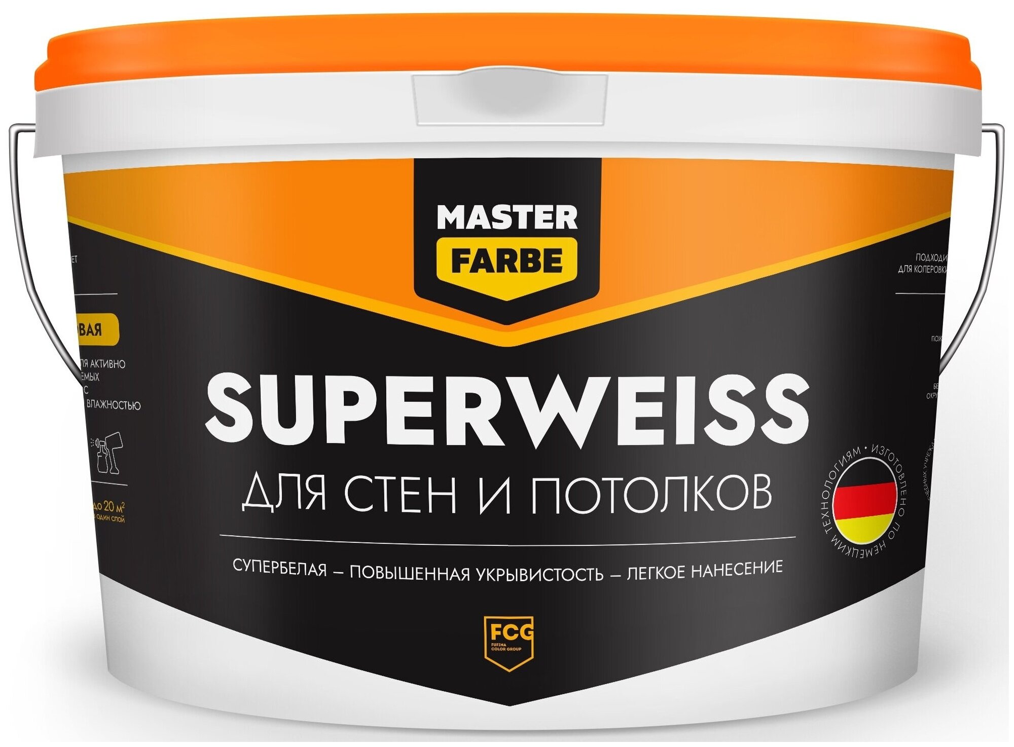 Краска водно-дисперсионная Master Farbe Superweiss