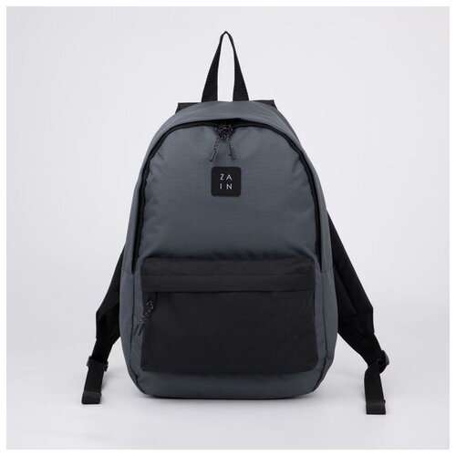 фото Рюкзак, отдел на молнии, наружный карман, цвет серый/чёрный mikimarket