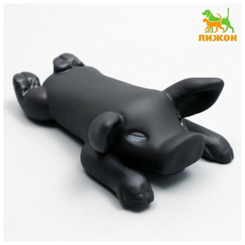 Игрушка пищащая Буженина для собак, 13 см, чёрная игрушка пищащая бутерброд для собак 13 см