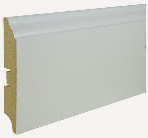 Изображение товара Плинтус SP-decor высокий напольный 16х100 мм деревянный мдф белый Elite 100B 1 шт