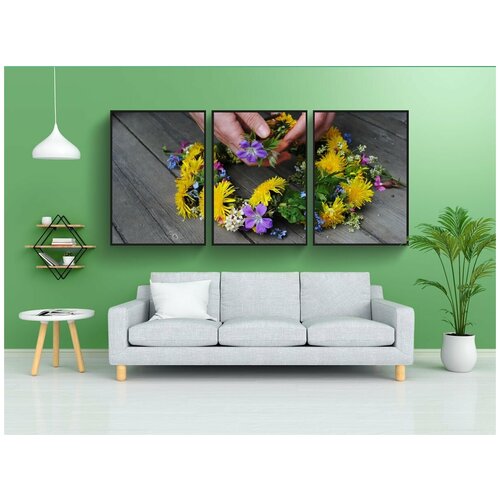 фото Набор модулных постеров для интерьера "цветок, цвести, цветущий" 60x90 см. в тубусе, без рамки lotsprints