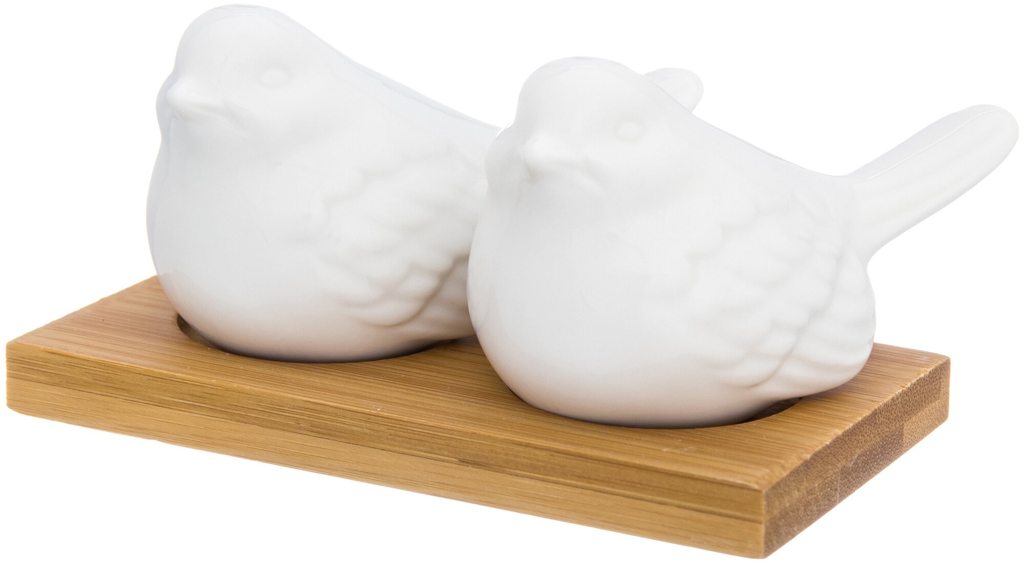 фото Набор для специй 2 пр. 11*8*5,5 см 25 мл "Птички" на дерев. подставке