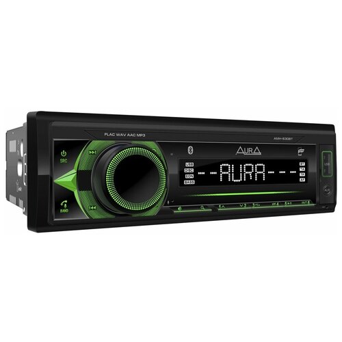 Автомагнитола Aura AMH-535BT /Подключение кнопок на руле/ Bluetooth / FLAC, MP3 / RGB-подсветка / 10-полосный эквалайзер /