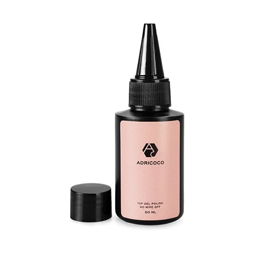 Топ для ногтей ADRICOCO без липкого слоя, для гель лака, финиш, прозрачный, 50 мл