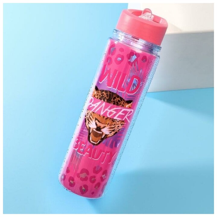 Бутылка Командор "Дикая", для воды, объем 550 мл, цвет розовый