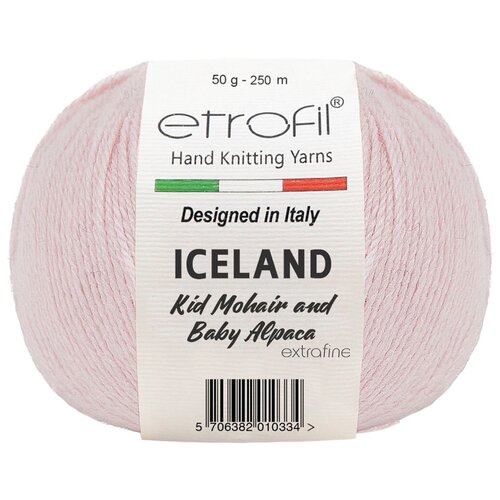 Пряжа для вязания Etrofil 'ICELAND' 50гр 250м (10% кид мохер, 5% беби альпака, 55% полиамид, 30% вискоза) (04060 светло-розовый), 10 мотков