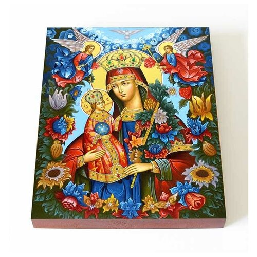 Икона Божией Матери Благоуханный Цвет, печать на доске 13*16,5 см
