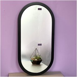 Зеркало для ванной Капсула в черной раме 40х80 см