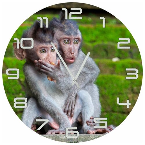 фото Svs настенные часы svs 3502517 две мартышки