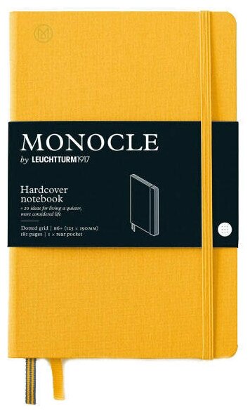 Записная книжка в точку Leuchtturm Monocle Paperback B6+ 192 стр, твердая обложка, желтая