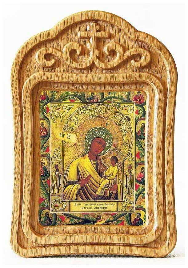 Икона Божией Матери "Хлебенная", резная деревянная рамка