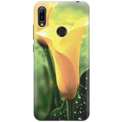 фото Силиконовый чехол на huawei y6 (2019) / y6 prime (2019) / honor 8a / 8a pro / хонор 8а / хонор 8а про / хуавей у6 2019 / хуавей у6 прайм 2019 с принтом "желтые каллы gosso