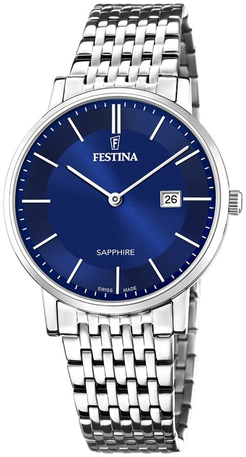 Наручные часы FESTINA Classics, серебряный, синий