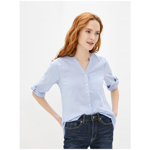 Блузка baon Рубашка из фактурной ткани Baon, размер: XL, голубой