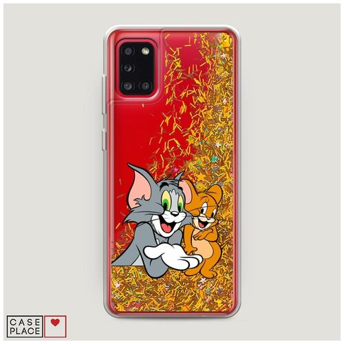 фото Чехол жидкий с блестками samsung galaxy a31 давай дружить? case place
