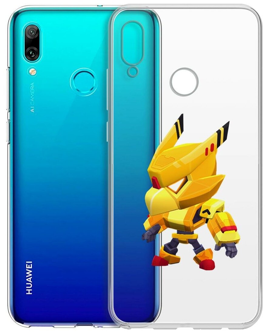 Чехол-накладка Clear Case Brawl Stars-Ворон Золотой Меха для Huawei P Smart (2019)/Honor 10 Lite (20
