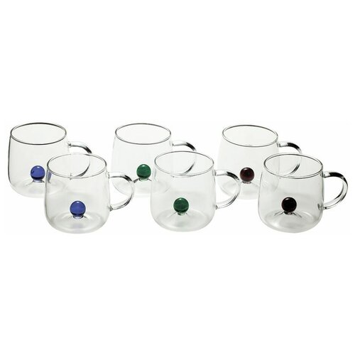 Набор кружек BACKMAN BM-0402 ZITA 6 штук, 250 мл, прозрачный