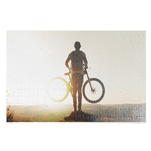 фото Пазлы coolpodarok велосипед велосипедист расвет солнце 26х38см 252 элемента