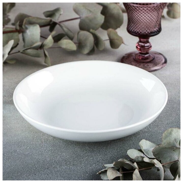 Тарелка фарфоровая глубокая Wilmax Olivia, 900 мл, d=23 см, цвет белый