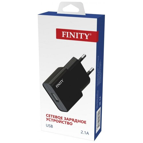 фото Блок питания usb (сзу) finity ft-02, 1xusb, 2.1a, цвет: черный