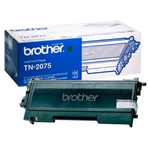 Картридж Brother TN-2075, 2500 стр, черный картридж nvp tn2075t для hl 2030r 2040 2070nr fax 2920r 2825 dcp 7010r 7025 mfc 7420r 7820nr 2500k