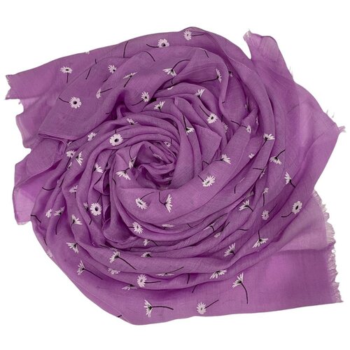 Палантин с ромашками / фуксия