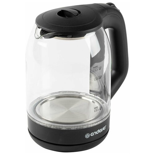 фото Чайник электрический endever skyline kr-303g, черный/стекло