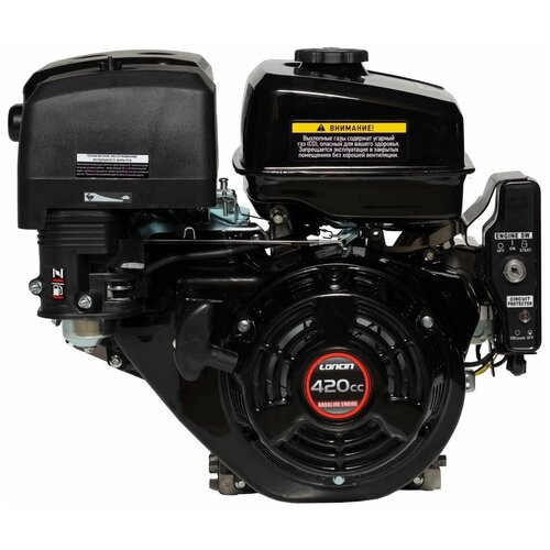 Двигатель бензиновый Loncin G420FD (A type) D25 0.6A (15л.с., 420куб. см, вал 25мм, ручной и электрический старт, катушка 0.6А)