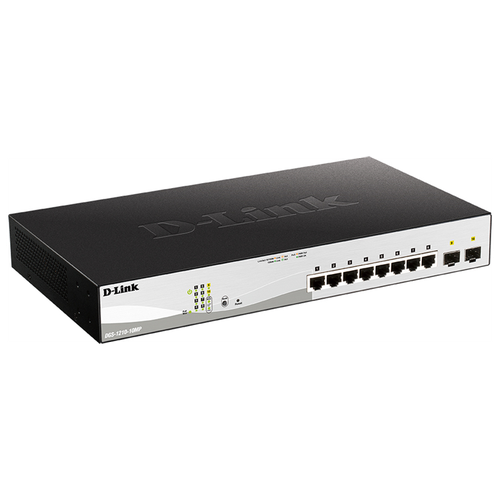 коммутатор управляемый d link dgs 1210 28p fl 24x10 100 1000base t poe 193 вт 4xcombo 100 1000base t sfp l2 19” Коммутатор D-link DGS-1210-10MP/FL 8G 2SFP 130W управляемый