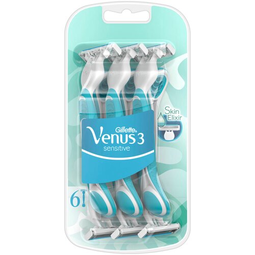 Venus Venus 3 Sensitive Женские Одноразовые Бритвы, 6 шт.