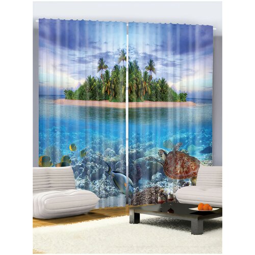 фото Фотошторы из ткани габардин 145-260 см 2 шт. /3d шторы / в детскую / для гостиной, спальни и кухни / арт. wb2993923 fresh art