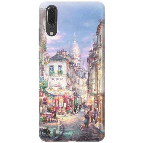 фото Re:pa накладка transparent для huawei p20 с принтом "пейзаж монмартра"