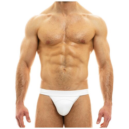 фото Трусы-танга "leather tanga brief white" / modus vivendi / белый / размер m