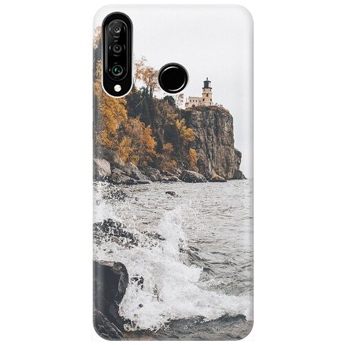 фото Ультратонкий силиконовый чехол-накладка для huawei p30 lite / honor 20s / honor 20 lite с принтом "северный маяк" gosso