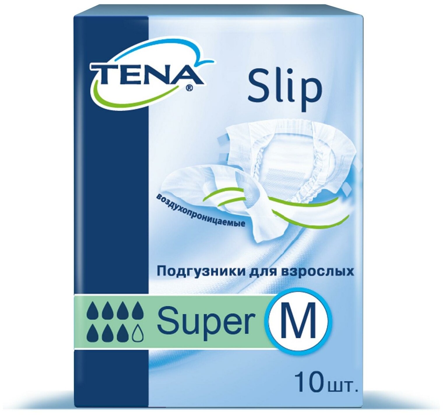 Подгузники для взрослых классические дышащие Tena Slip Super №10, р. M