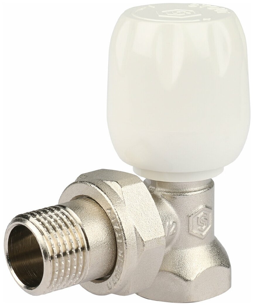 Клапан ручной терморегулирующий с неподъемным шпинделем STOUT SVRs 1152 000015 угловой 1/2