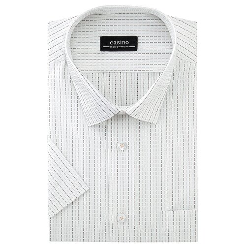 Рубашка мужская короткий рукав CASINO c153/057/8006/Z, Полуприталенный силуэт / Regular fit, цвет Белый, рост 174-184, размер ворота 39 белого цвета