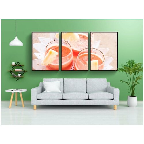 фото Набор модулных постеров для интерьера "напиток, встряхнуть, смузи" 60x90 см. в тубусе, без рамки lotsprints