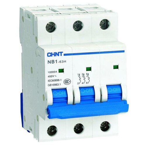 Выключатель автоматический модульный 3п D 32А 10кА NB1-63H (R)  код.179887  CHINT (3шт. в упак.)