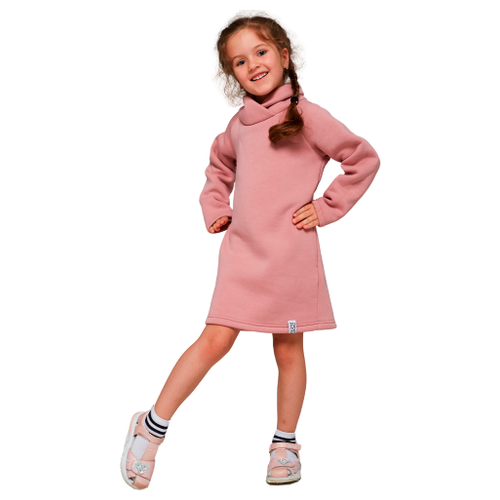 TW21-552230602 Платье-туника с начесом, пудра, р, 98 TUOT цвет розовый/бежевый