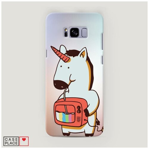 фото Чехол пластиковый samsung galaxy s8 plus единорог и телевизор case place