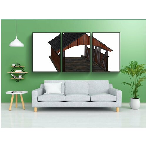 фото Набор модулных постеров для интерьера "мост, деревянный мост, проход" 60x90 см. в тубусе, без рамки lotsprints