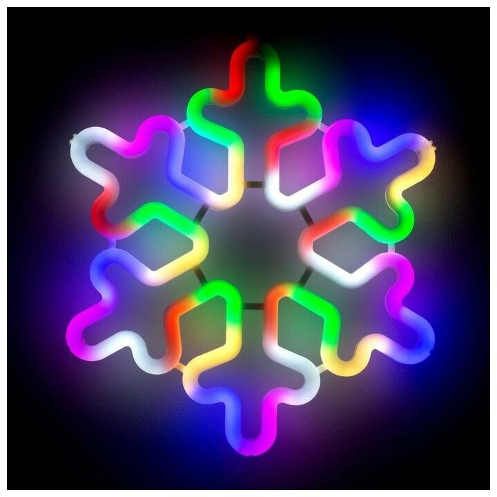 Светодиодная фигура «Снежинка» 30 см пластик 220 В свечение мульти
