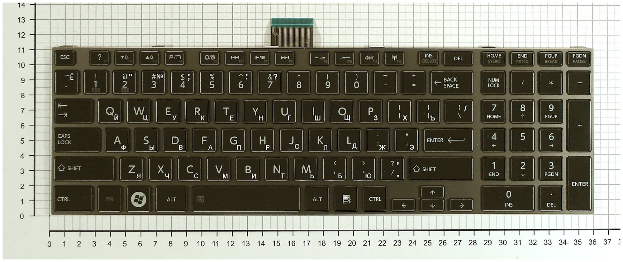 Клавиатура для ноутбука Toshiba PK130OT2H12 черная c черной рамкой