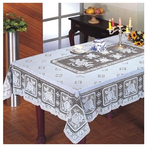 Скатерть ПВХ арт.С801 Crochet 137*180см бел