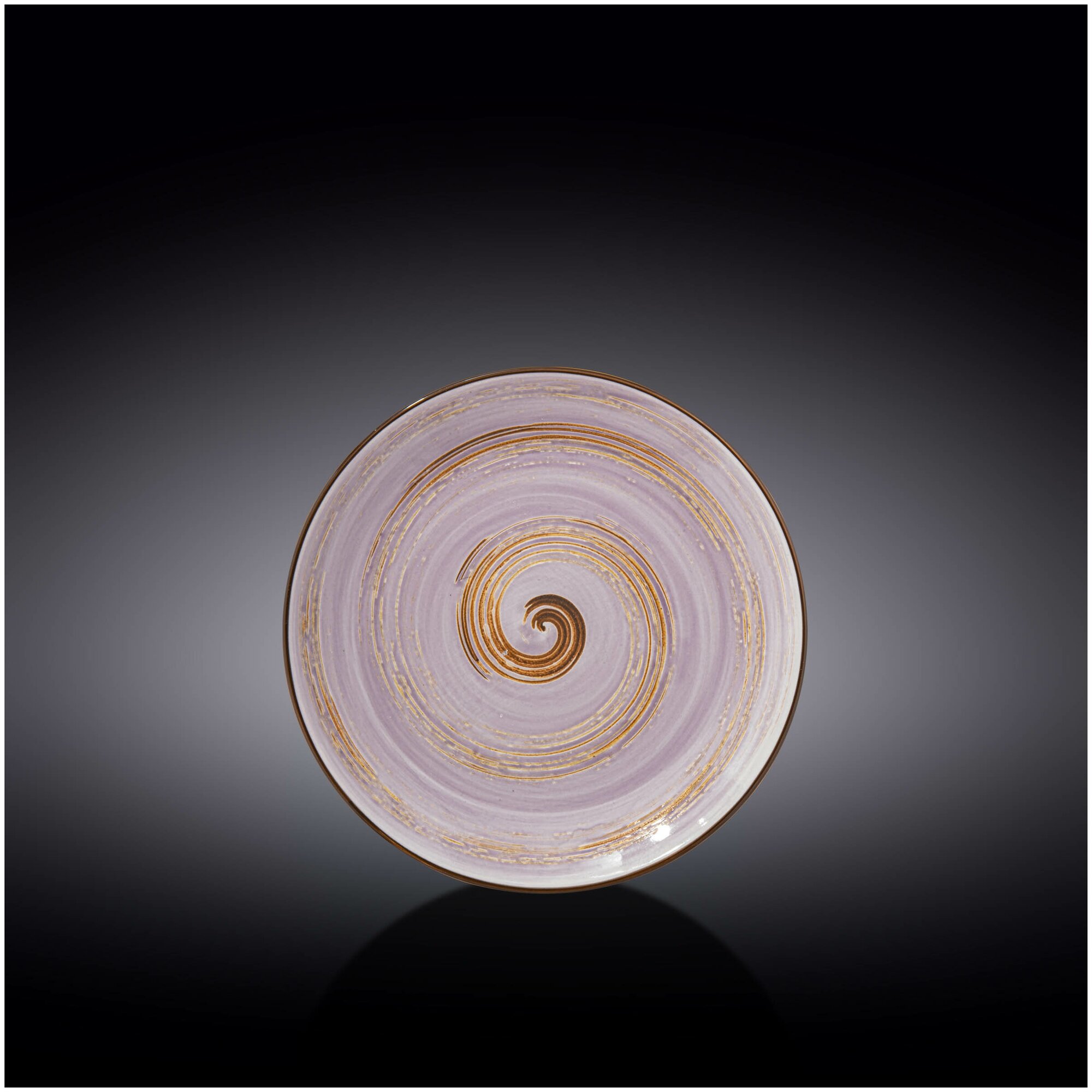 Тарелка десертная Wilmax, Фарфор, круглая, 18 см, лавандовый цвет, коллекция Spiral (WL-669711/A)