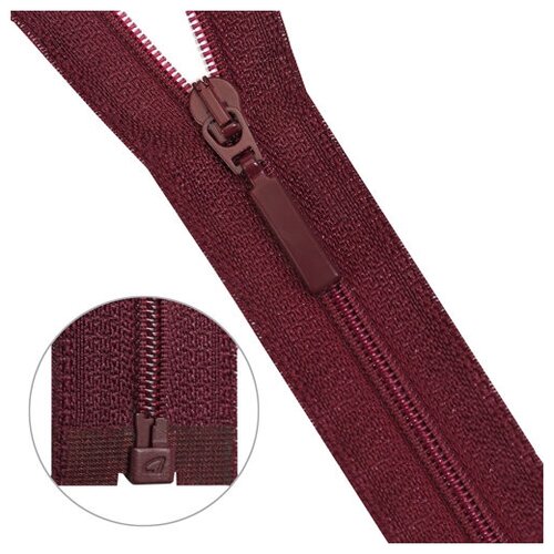 фото Молния витая тип 6 1 замок 45см arta (021 бордовый) 5 шт