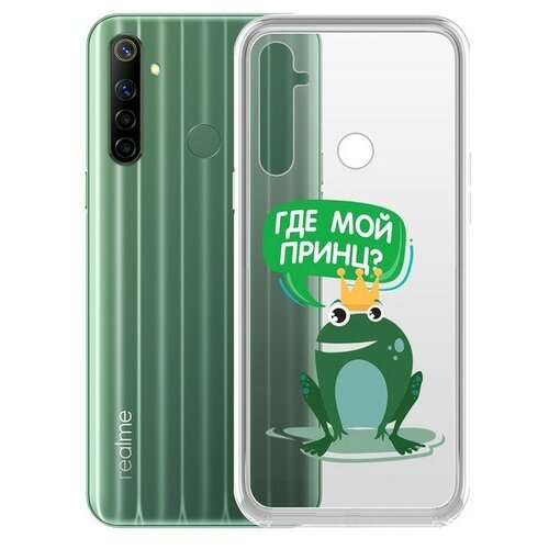 фото Чехол-накладка krutoff clear case "лягушка" для realme 6i krutoff group