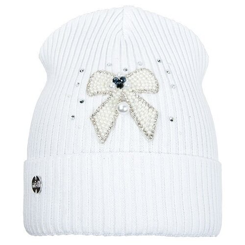 фото Шапка для девочки ясмина, цвет ультрабелый, размер 52-54 mialt